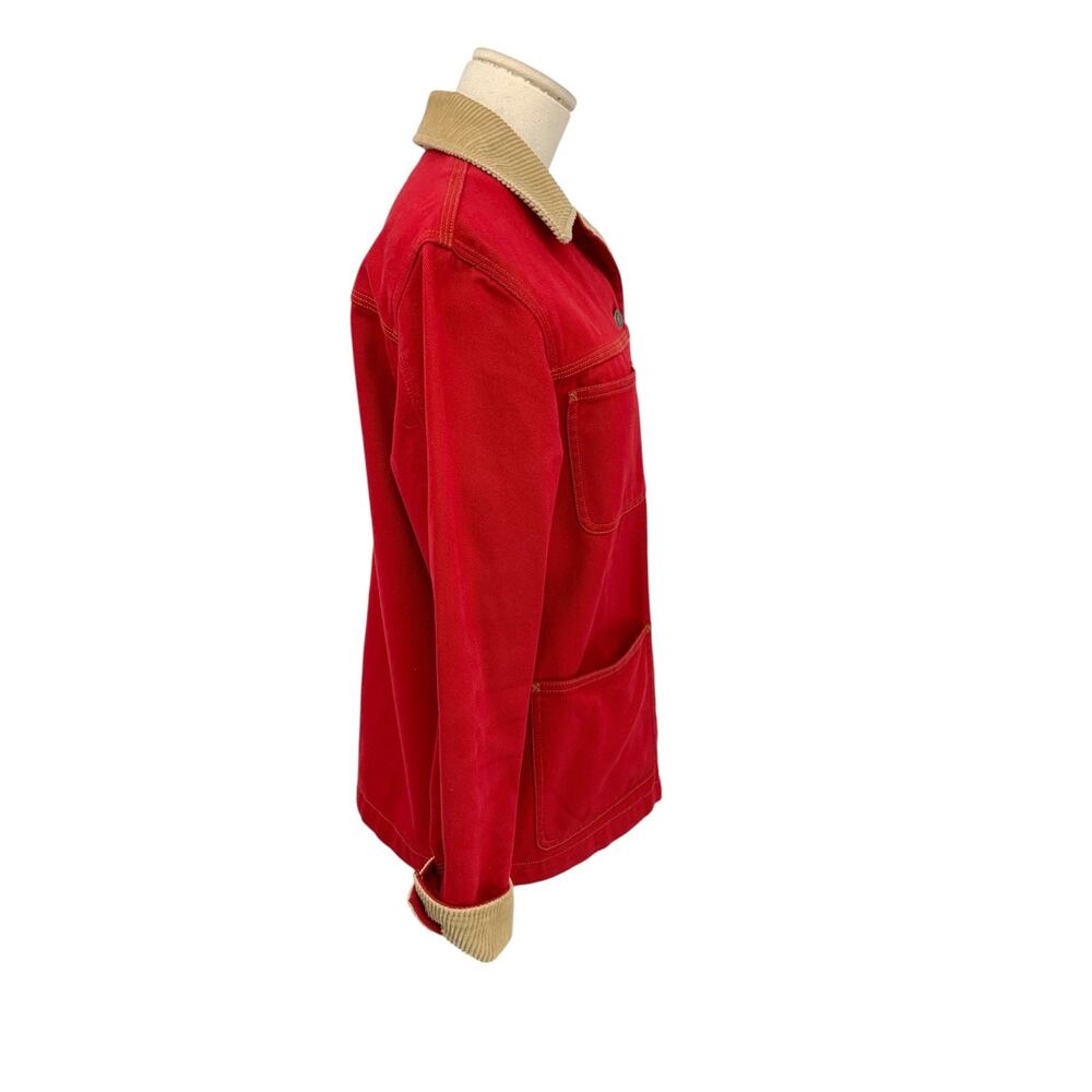 RALPH LAUREN JEANS Co Jacket Womens Red Denim Barn Chore Ranch Coat Cotton P/P - Picture 5 of 10